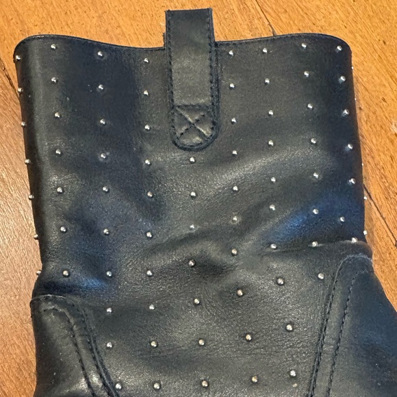 Banana Republic Studded Black Leather Moto Boots, Size 7.5 - Picture 8 of 10